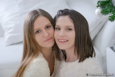 Two Thick European Women Share a Man for Christmas Anal Threesome – photo 1 of 14