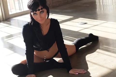 Lana James: Brunette Flashes Her Natural Tits and Spreads Her Legs in Lingerie Outdoors – photo 6 of 16