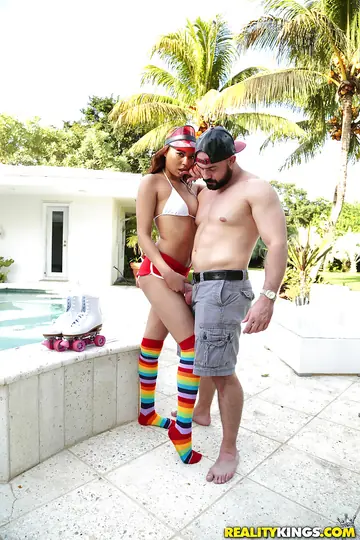 Jade Dylan – Thick Latina Redhead in Socks Takes Anal Doggy Style and a Facial