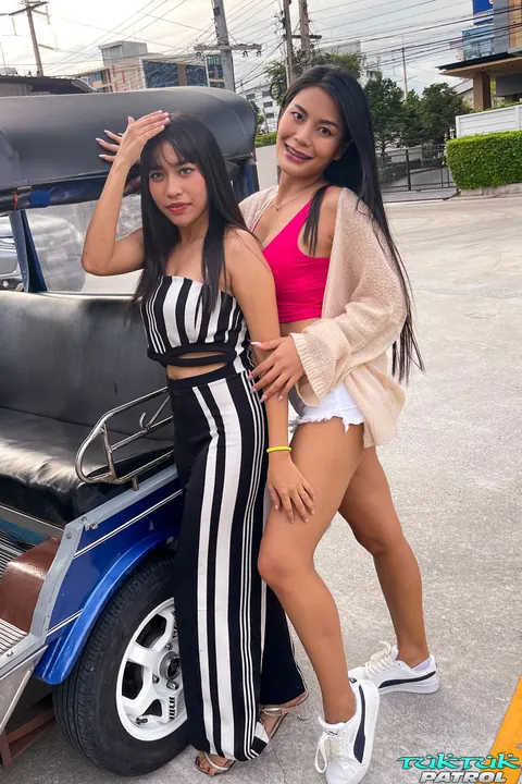Busty Thai Woman and Asian Friend Share a Cock in the Bathroom – photo 1 of 21