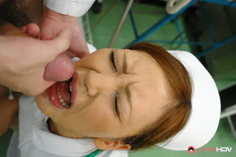 Mio Kuraki: Petite Japanese Redhead in a Nurse Uniform Deepthroats Doctor and Swallows – photo 17 of 20