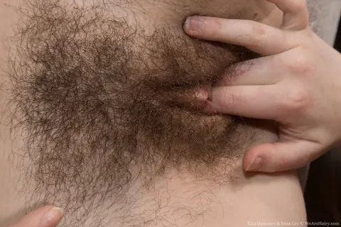 Elsa Hanemer: Two Busty Brunettes Finger and Lick Hairy Pussies in Socks – photo 7 of 16