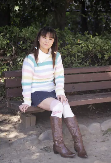 Slim Japanese Woman Lifts Her Top to Reveal Panties Outdoors