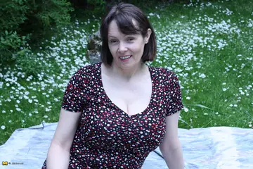 Busty British MILF Takes Anal Doggy Style in the Garden