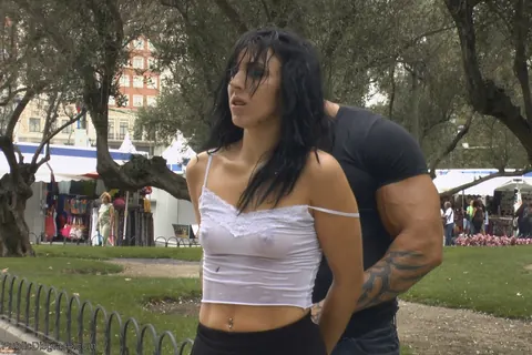 Pamela Sanchez: Spanish Brunette in a Skirt Gets Bound and Fucked in Public – photo 5 of 12