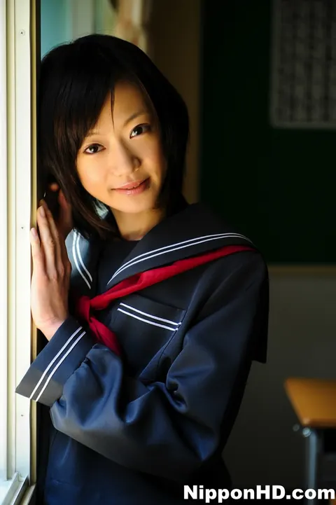 Aoba Itou: Japanese Brunette Poses in Uniform with Skirt and Socks – photo 10 of 12