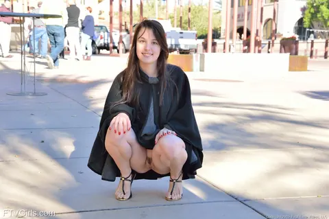 Aeris: Petite Brunette Flashes in Public and Fingers Herself at Home – photo 16 of 20