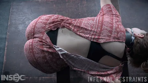 Summer Hart: Redhead with Big Tits Bound and Spread Outdoors – photo 1 of 14