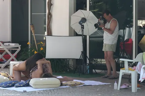 Eve Angel: Hungarian MILFs Kiss, Lick Pussy and Use a Strap-On Outdoors – photo 5 of 20