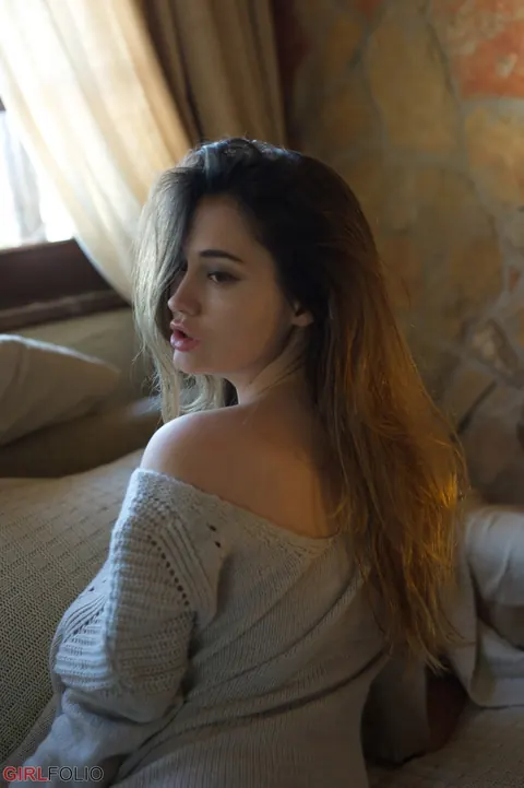 Gabriella Knight: Busty Woman Frees Natural Tits in Over-the-Knee Socks – photo 3 of 12