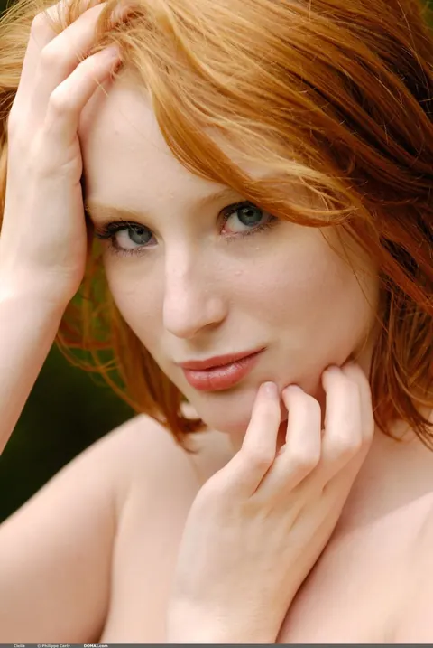 Pale Redhead with Short Hair Spreads Her Shaved Pussy Outdoors – photo 12 of 21