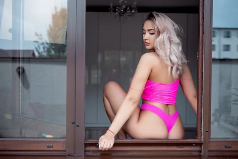 Emilly Starr: Blonde MILF with Big Tits Poses in Lingerie by the Window – photo 7 of 15