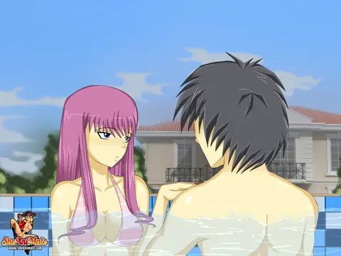 Trans Woman Takes Anal by the Pool – photo 1 of 12