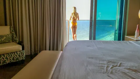 Thick Blonde with Big Tits Fucks in Orange Bikini on the Terrace – photo 6 of 17