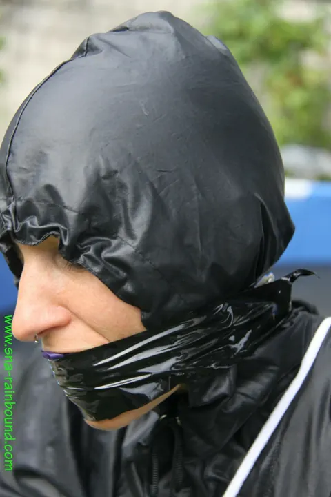 Amateur Woman Bound and Gagged Kneels by the Pool – photo 8 of 16