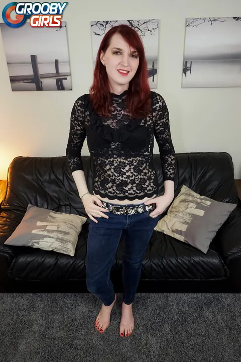 Trans Woman Unbuttons Her Jeans and Stands Fully Nude – photo 3 of 16