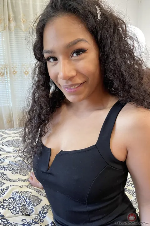 Kitt Lacey: Ebony Brunette Undresses and Shows Her Pussy – photo 1 of 21