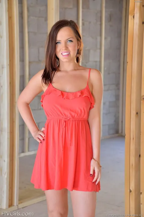 Aubrey Addison: Busty Brunette Flashes Her Tits and Masturbates Outdoors – photo 5 of 21