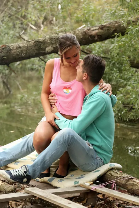 Naomi Bennet: Czech Brunette Sucks Two Cocks Outdoors and Takes a Cumshot – photo 6 of 21