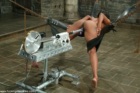 Erica Sommers: Tall Ebony Brunette Takes a Dildo Machine Doggy Style in Bondage – photo 9 of 20