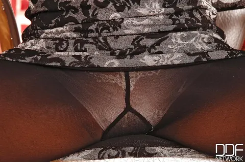 PAWG in Pantyhose Strips and Shows Her Tattoo – photo 3 of 16