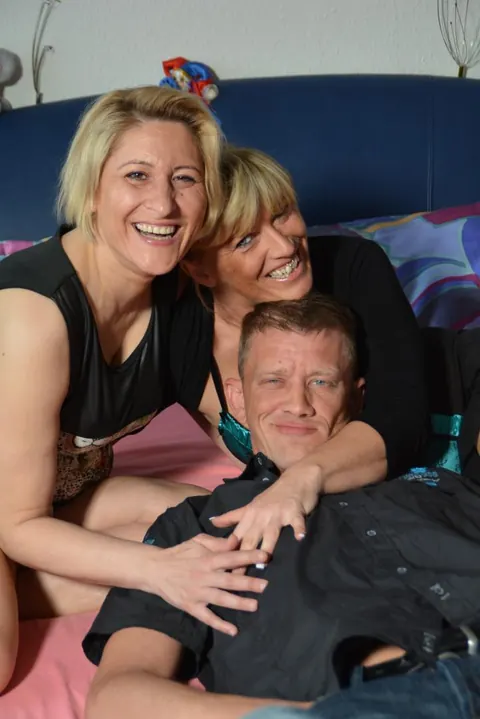 Annette Liselotte: Two Busty European Blondes Suck and Ride Him in a Threesome – photo 1 of 17