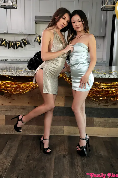 Lulu Chu: Two Chinese Brunettes Ride Cock in a Threesome Creampie – photo 1 of 16