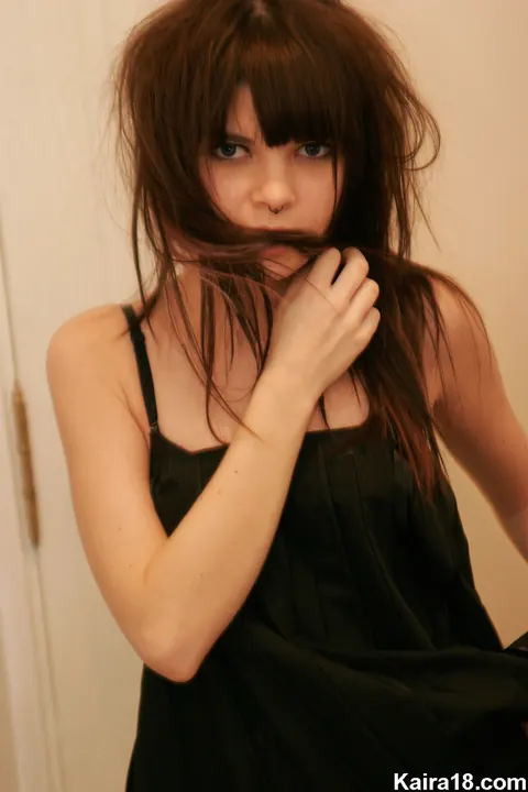 Slim Czech Brunette Smokes in Lingerie Before Stripping Nude – photo 5 of 12