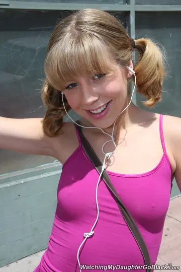Blonde in Pigtails Fucks a Black Man in the Office