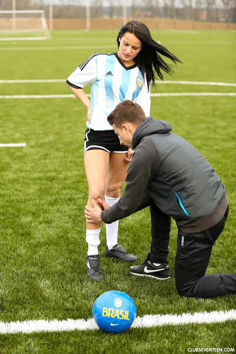 Lexi Dona: Tattooed Brunette in Soccer Shorts and Socks Gets Fucked Outdoors – photo 4 of 21