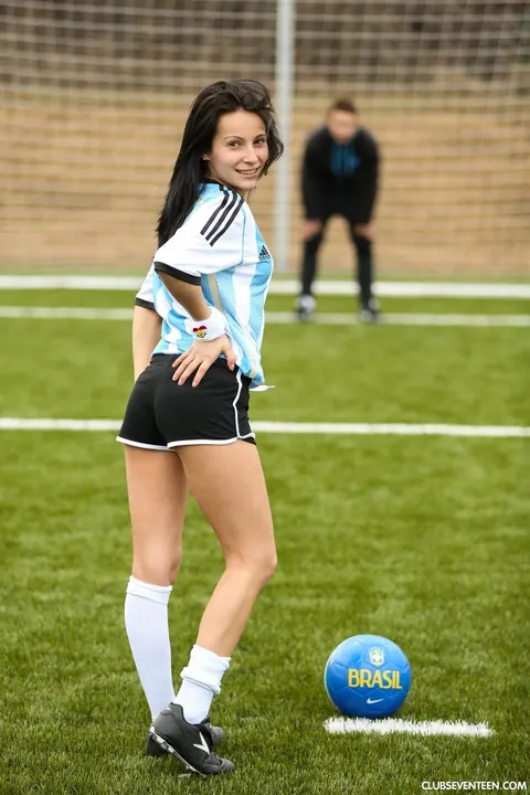 Lexi Dona: Tattooed Brunette in Soccer Shorts and Socks Gets Fucked Outdoors – photo 1 of 21