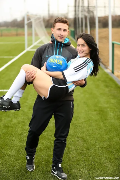 Lexi Dona: Tattooed Brunette in Soccer Shorts and Socks Gets Fucked Outdoors – photo 5 of 21