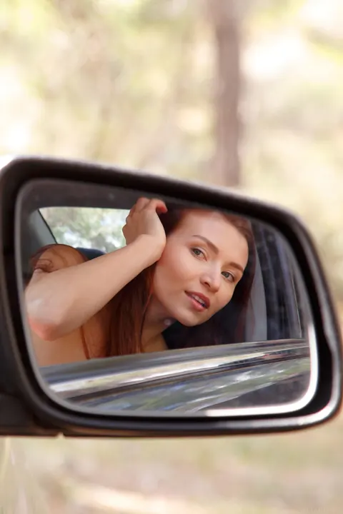 Skinny Redhead Spreads Her Legs Outdoors and in a Car – photo 21 of 21