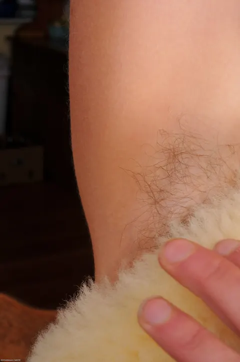 Blonde with Short Hair Spreads Her Hairy Asshole – photo 3 of 21