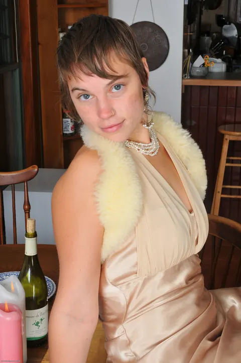Blonde with Short Hair Spreads Her Hairy Asshole – photo 6 of 21