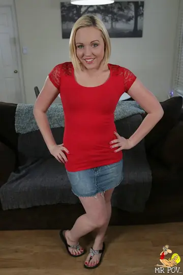 Miley May – Thick Blonde Gives POV Blowjob, Rides Cowgirl and Gets a Creampie