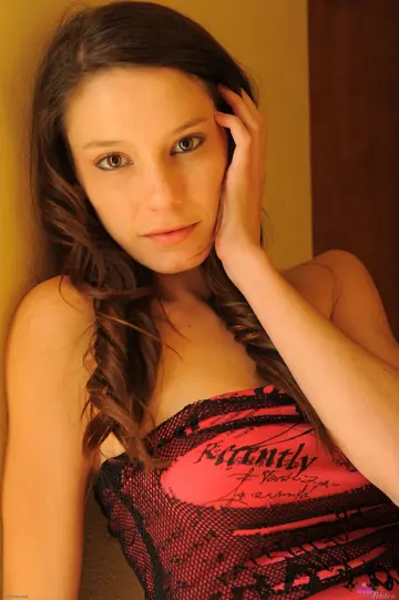 Petite Busty Brunette Undresses and Spreads Her Pussy in Heels