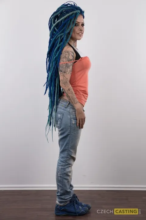 Lady Blue: Tattooed Czech PAWG Strips Out of Her Jeans – photo 3 of 20