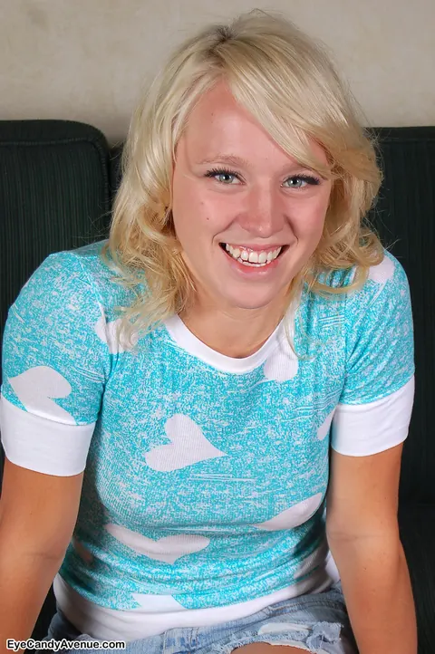 Blonde PAWG Strips Out of Her Skirt on the Sofa – photo 3 of 16