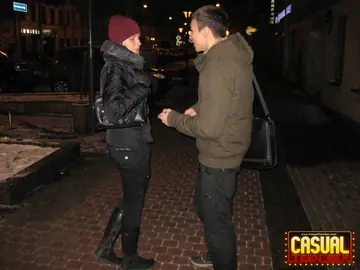 Skinny Russian Brunette Gets Licked and Fucked Outdoors