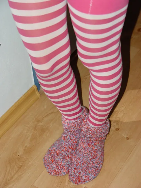 Busty Brunette in Stockings and Socks Pulls Panties Aside – photo 2 of 16