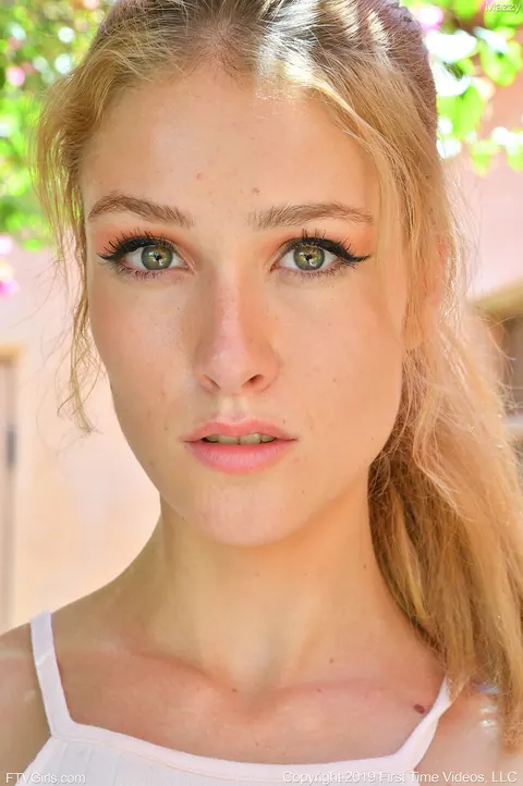 Mazzy Grace: Blonde in a Dress Spreads Her Hairy Pussy – photo 6 of 20