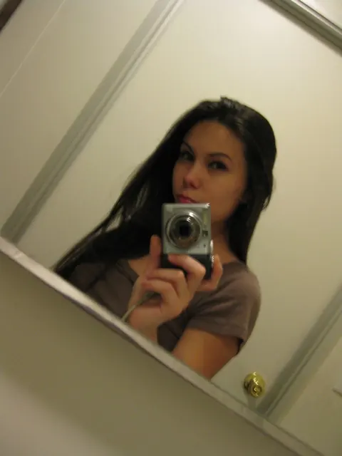 Petite European Shows Off Her Small Tits and Ass in Public Mirror Selfie – photo 1 of 21