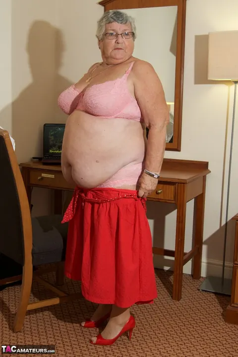 BBW Doctor in Lingerie and Glasses Strips and Poses – photo 12 of 20
