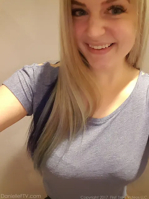 Danielle Delaunay: Blonde with Big Tits and Glasses Masturbates with Anal Dildo in Selfies – photo 2 of 15