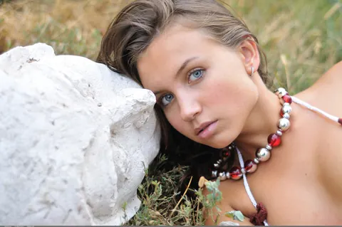 Katarina B: Petite Brunette Strips Out of Her Bikini Outdoors – photo 7 of 21