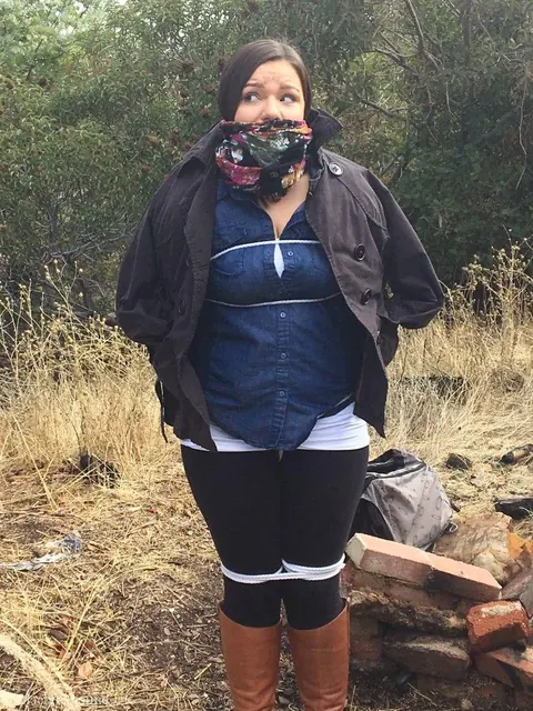 Sofia Lee: Curvy Czech Brunette Rope Bound and Cleave Gagged in Boots Outdoors – photo 3 of 15