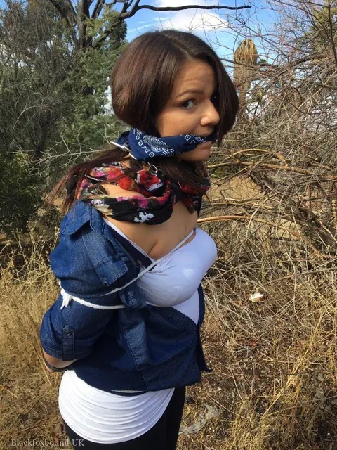 Sofia Lee: Curvy Czech Brunette Rope Bound and Cleave Gagged in Boots Outdoors – photo 12 of 15