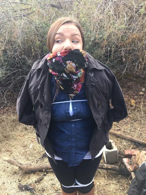 Sofia Lee: Curvy Czech Brunette Rope Bound and Cleave Gagged in Boots Outdoors – photo 2 of 15