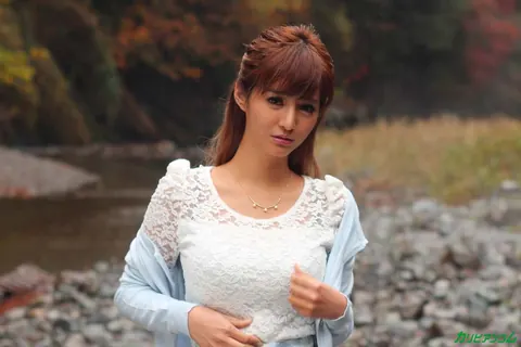 Nozomi Aso: Busty Asian Brunette Sucks Cock and Rides in Outdoor Threesome – photo 2 of 20